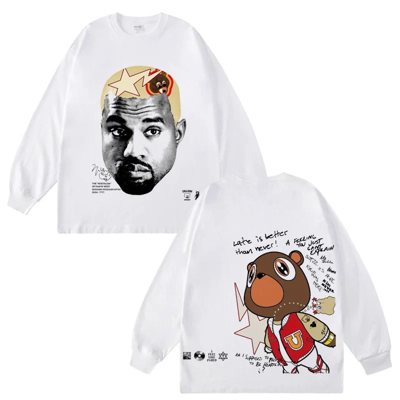 Kanye West - White Reversed Graphics Crewneck